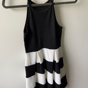 Soprano Black & White Striped Dress 👗